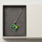 Colar Mapa Brasil Prata