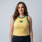 Regata Feminina Canelada Gola Redonda Brasil