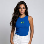 Regata Feminina Canelada Gola Redonda Brasil