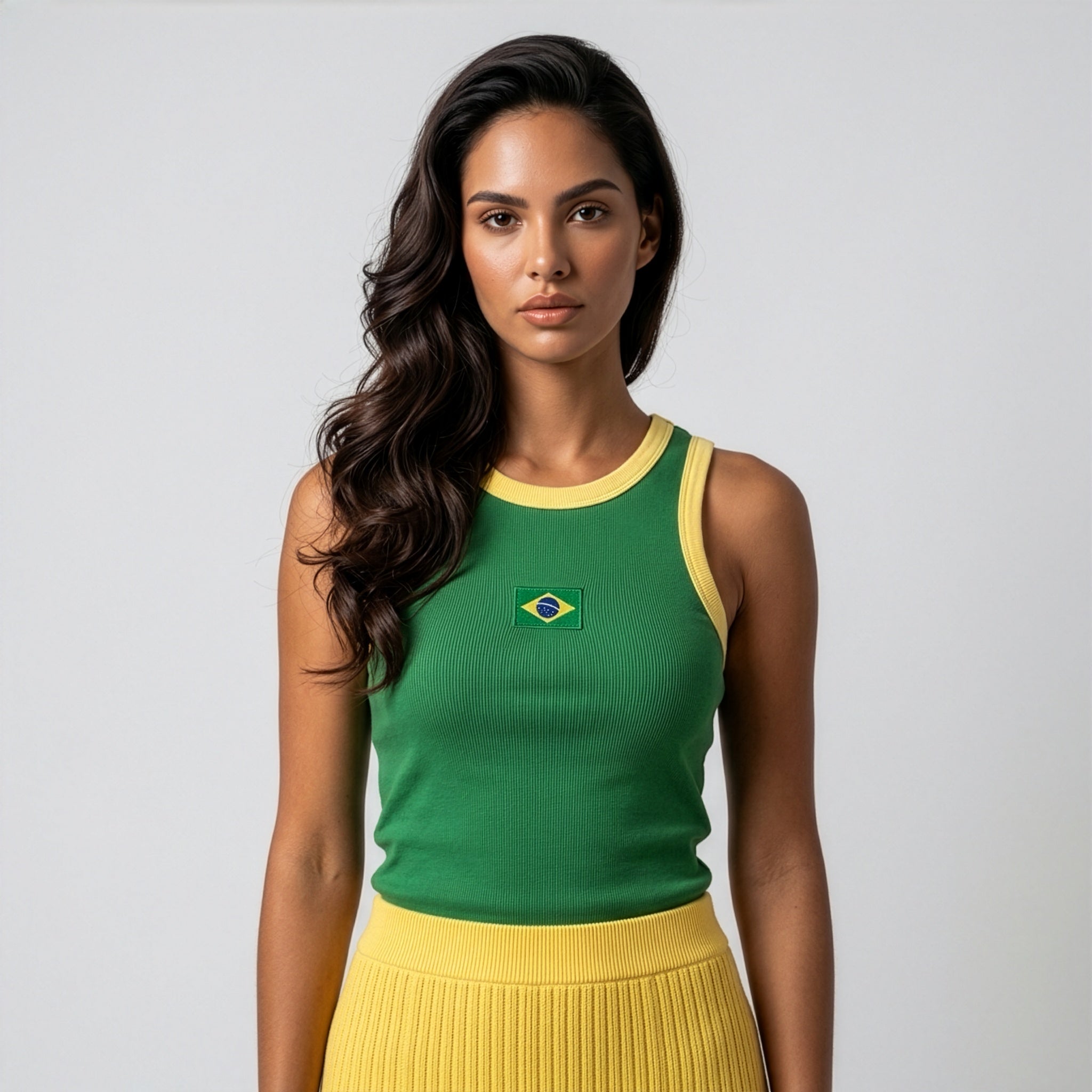 Regata Feminina Canelada Gola Redonda Brasil