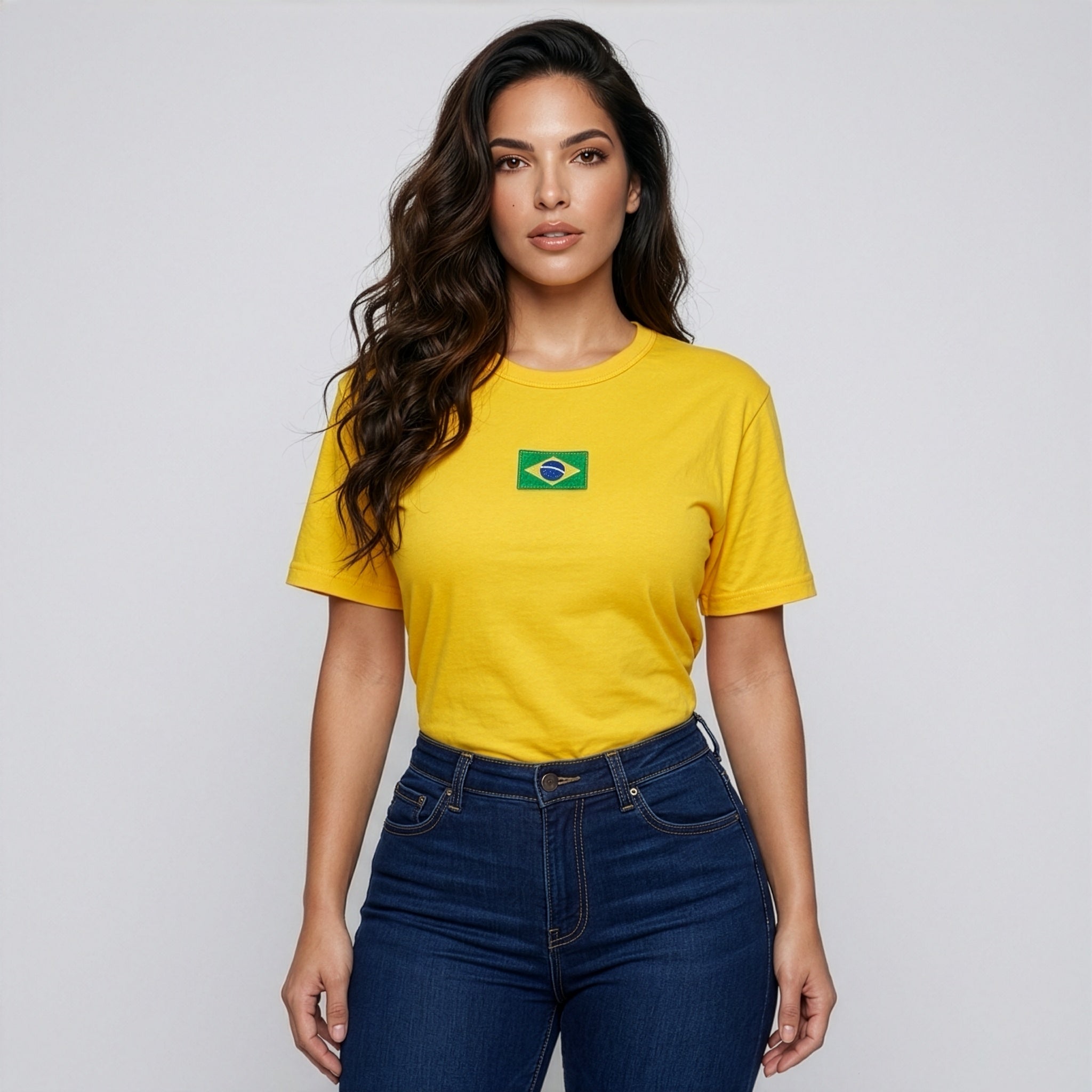 Baby Look Brasil Feminina Bordada