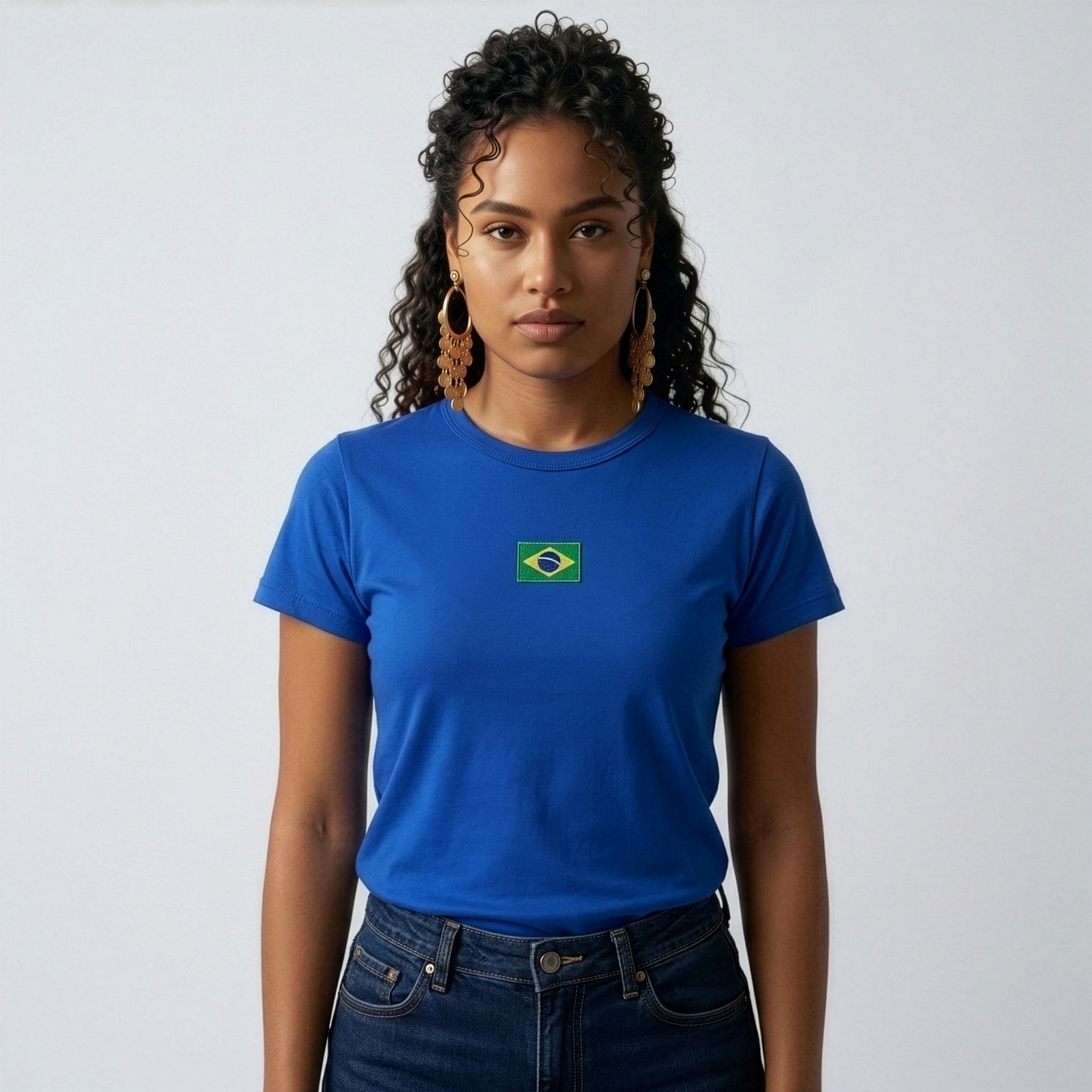 Baby Look Brasil Feminina Bordada Imagem secundária do produto